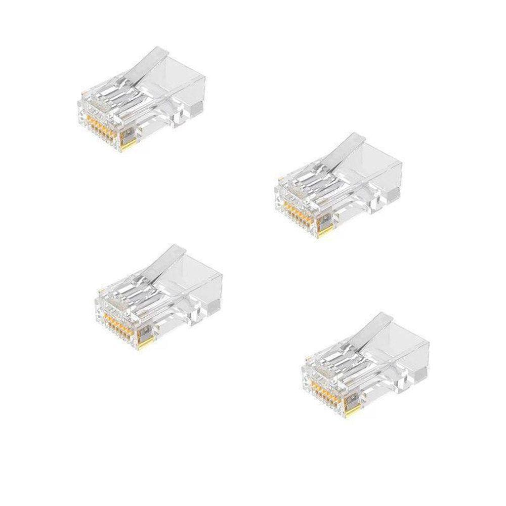 Conector RJ45 Macho Transparente - 4 Unidades | U/UTP Cat.5e