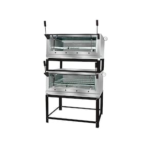 Forno a Gás de Lastro Industrial Roma Inox Duplo FIRID80 Porta Guilhotina Venâncio