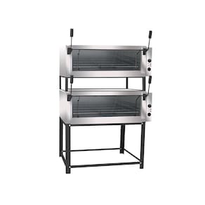 Forno Elétrico de Lastro Industrial Roma Inox Duplo FERID60 Porta Guilhotina Venâncio