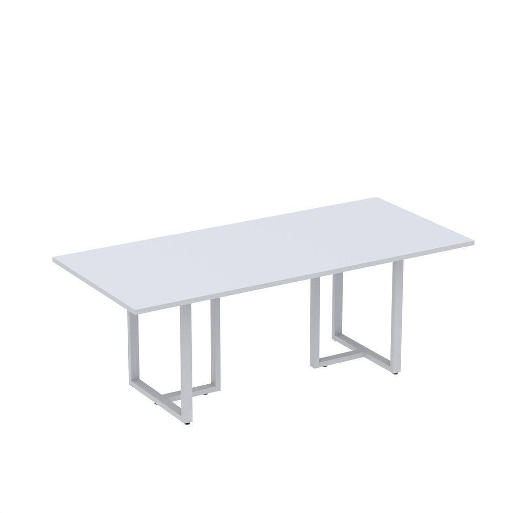 Mesa de Reunião Retangular 200x90cm MR2000P25TUB Cinza