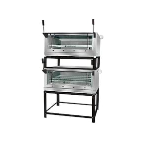 Forno a Gás de Lastro Industrial Roma Inox Duplo FIRID90 Porta Guilhotina Venâncio