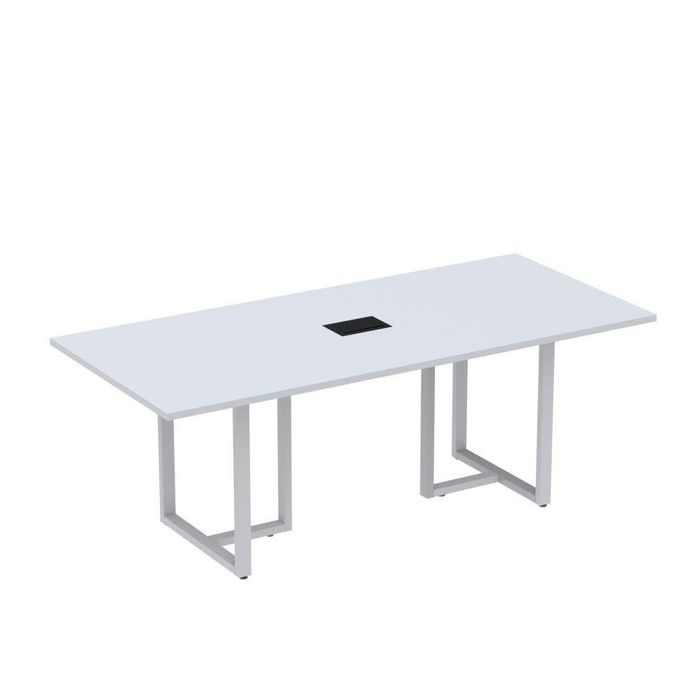 Mesa de Reunião Retangular com Power Box 200x90cm MR2000P25TUB Cinza