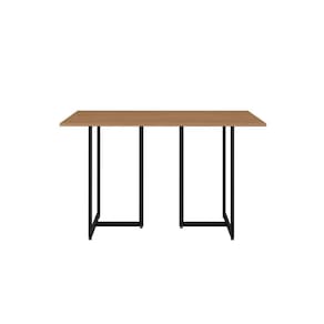 Mesa Retangular 120x80cm Mila Preto/Canela Rústico