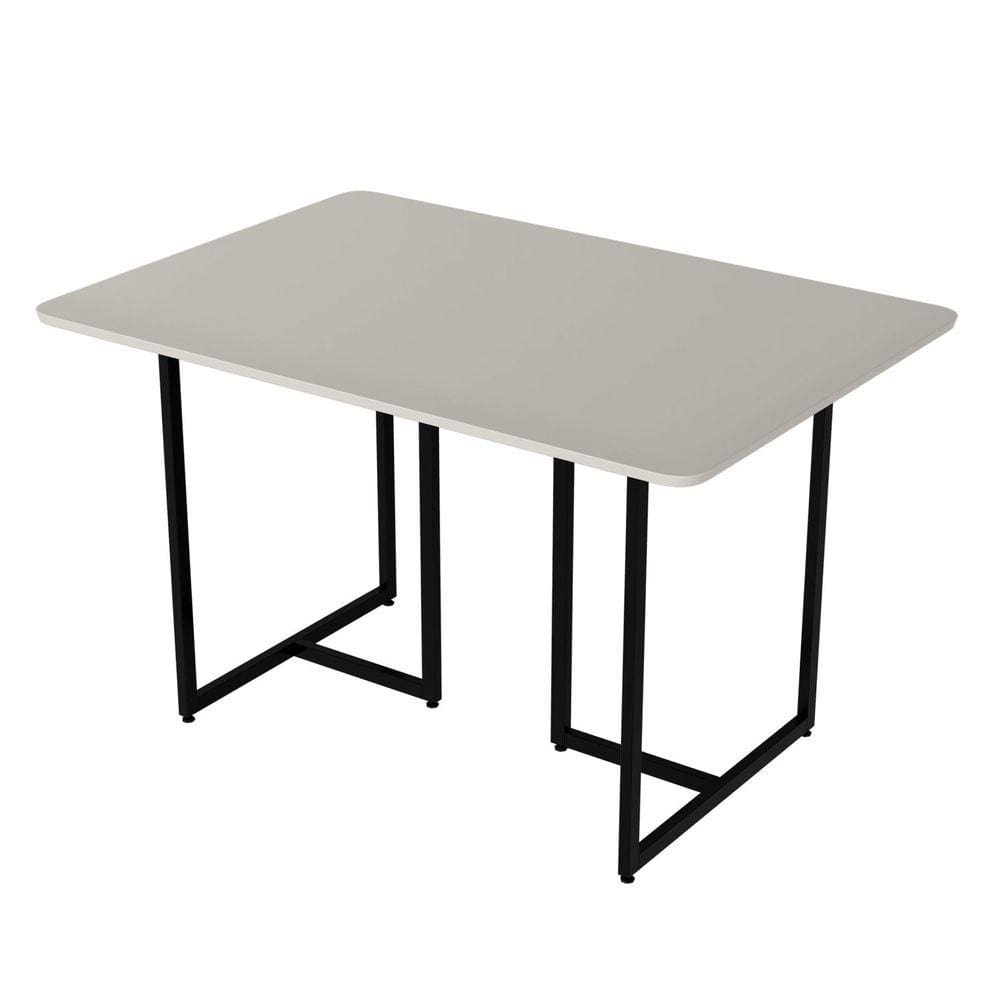 Mesa para Sala de Jantar 118x80 cm Belle Preto/Off White