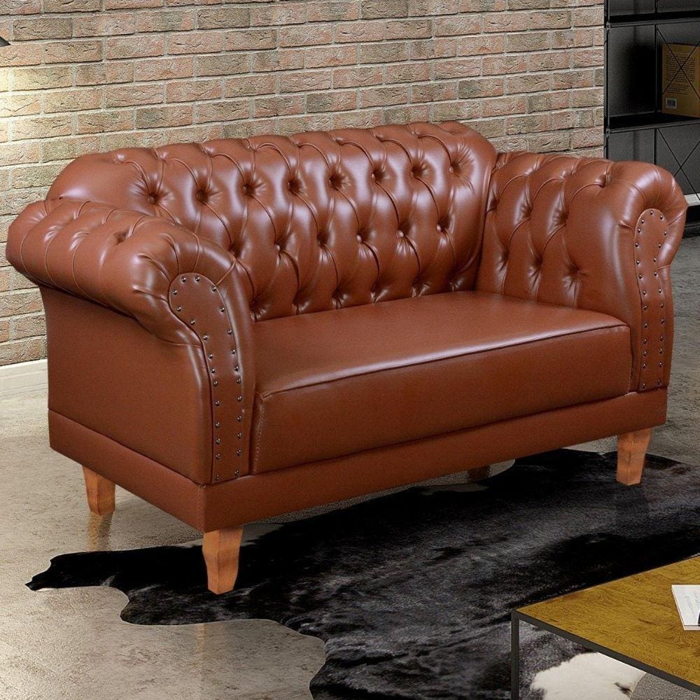 Sofá 2 Lugares Chesterfield Duque Caramelo