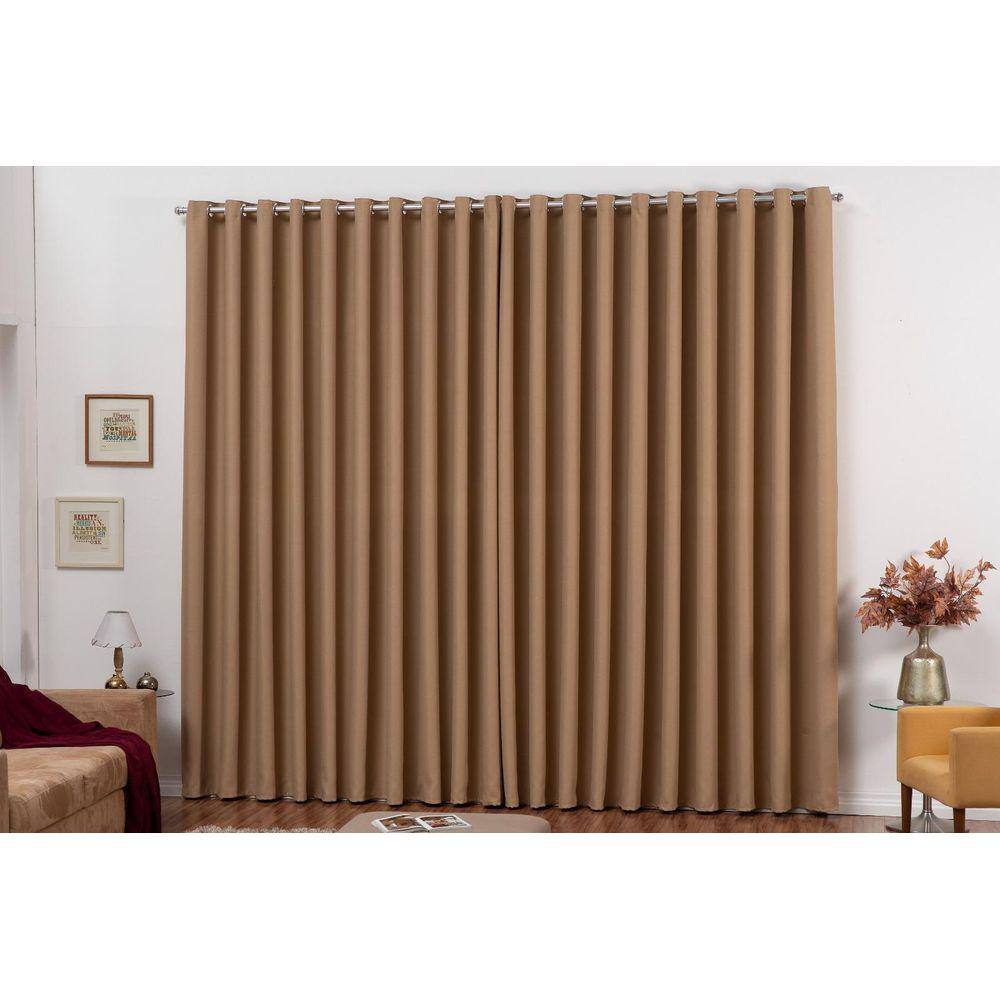 Cortina Blackout 3m x 2,50m Cáqui Tecido com Ilhós