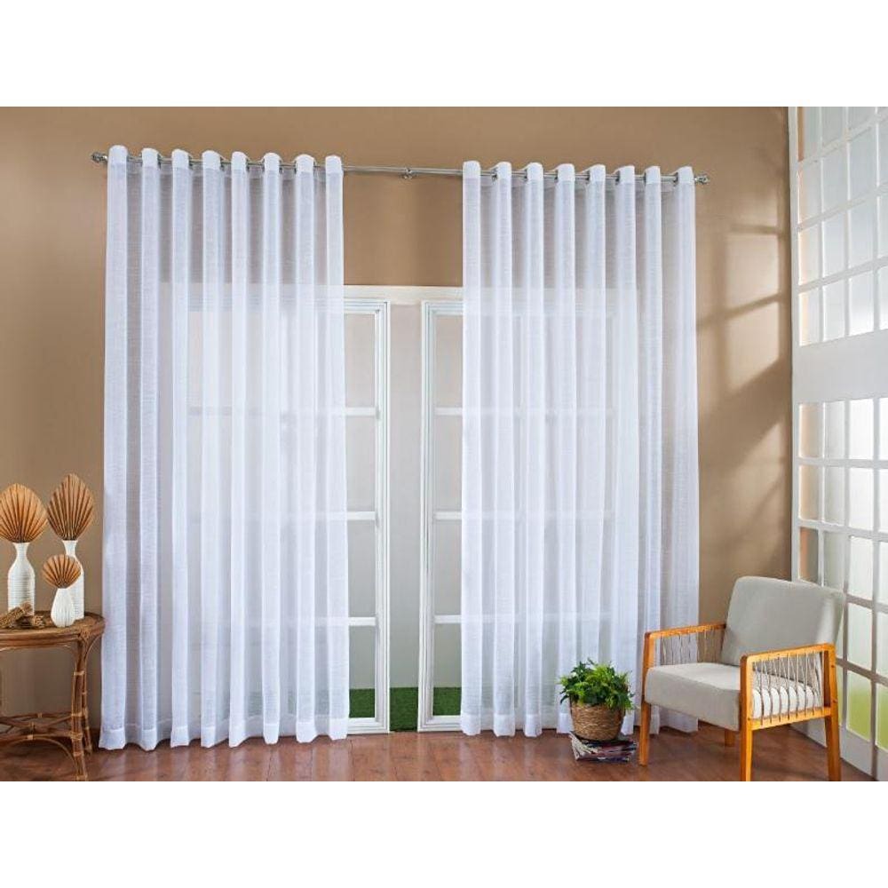 Cortina Gaze Linho Sem Forro 4,00X2,60 Branco | Sofisticada
