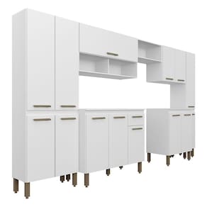 Cozinha Modulada 7 Peças 14 Portas Tieli Branco - Móveis Arapongas