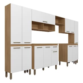 Cozinha Modulada 7 Peças 14 Portas Tieli Boreal/branco - Móveis Arapongas