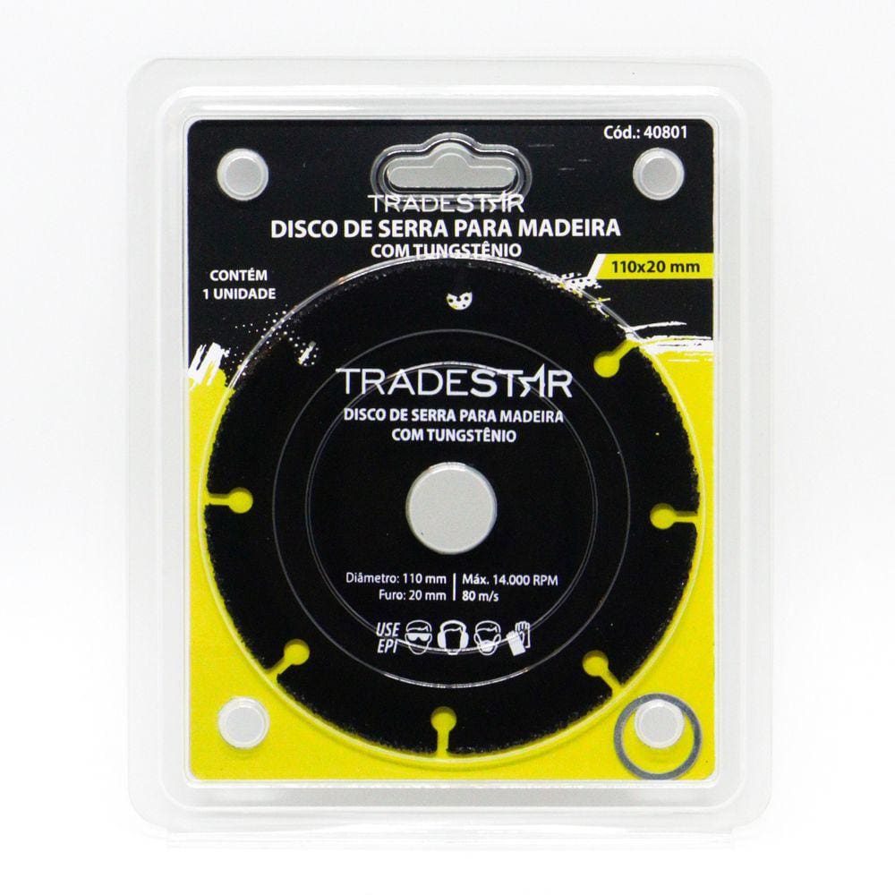 Disco De Corte Tungstênio Para Madeira - 110x20mm