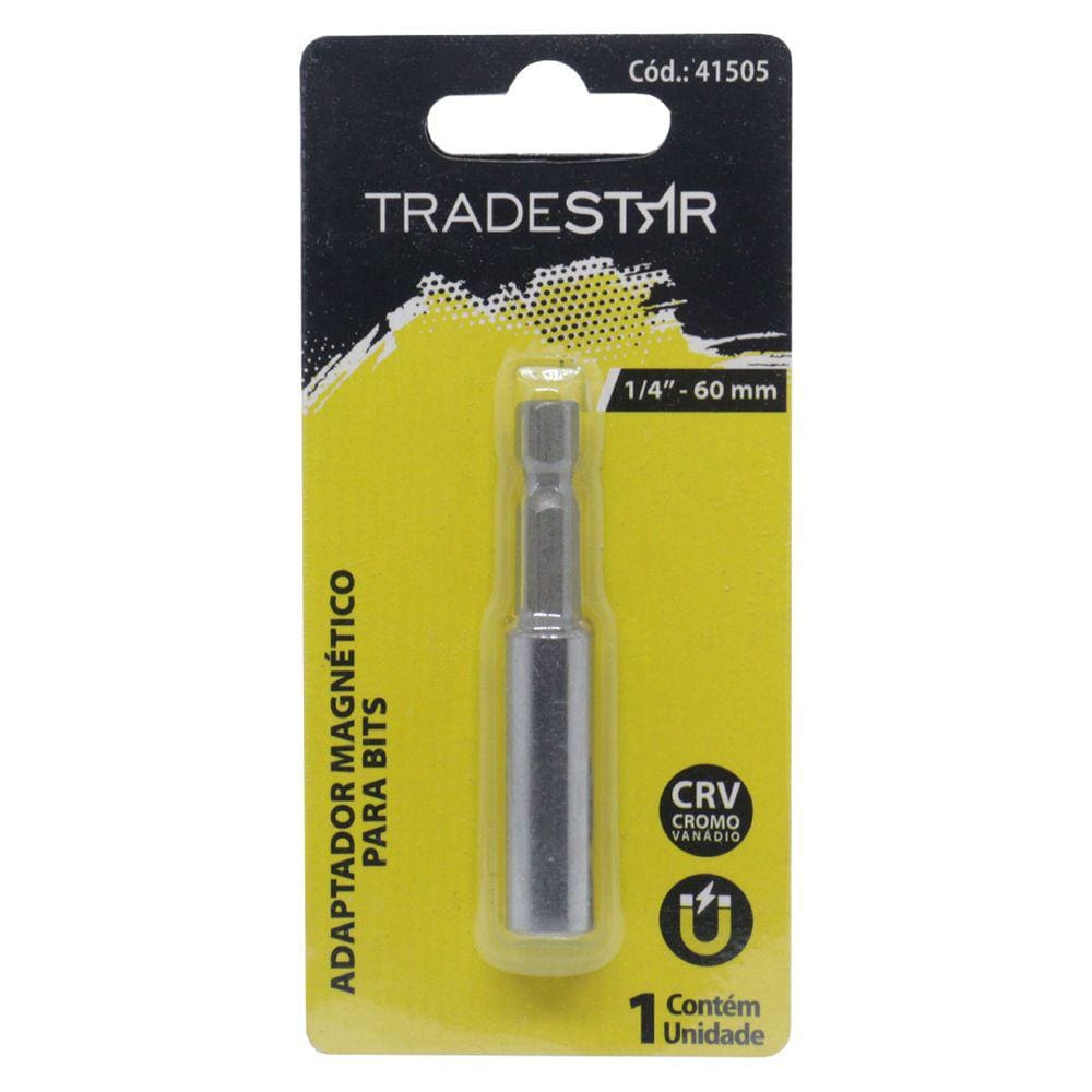 Soquete Magnético 60mm P/ Bits Parafusadeira 1/4 Tradestar