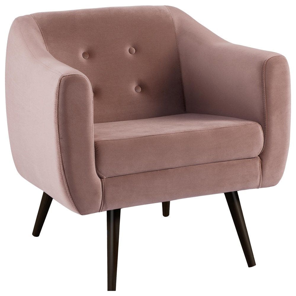 Poltrona Decorativa Base Tabaco 7015 Veludo Rosa Dmobiliario