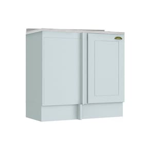 Balcão De Cozinha Modulado Canto Reto Americana 1pta C/ Tampo Branco - Henn