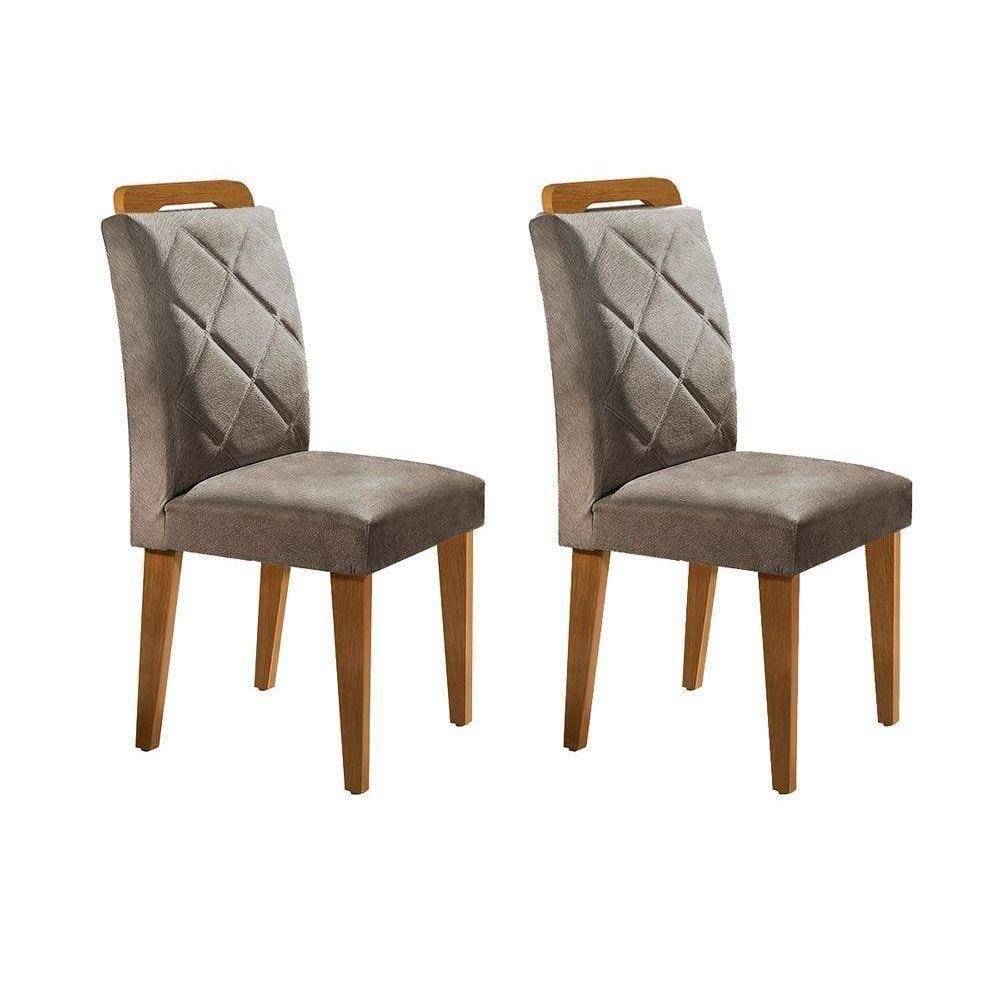 Cadeira Sala de Jantar Melissa Kit Imbuia Chocolate Capuccino