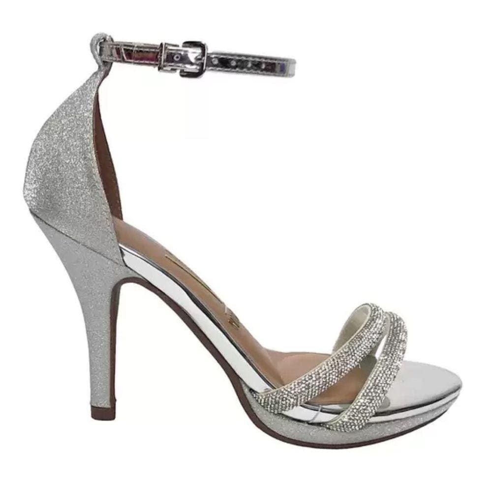 Sandália Feminina Vizzano Tiras Em Strass Salto Fino