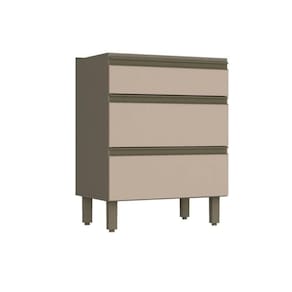 Balcão De Cozinha Connect 3 Gavetas S/ Tampo 60cm Duna/cristal - Henn