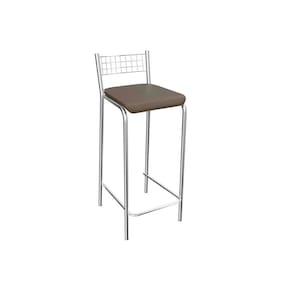 Banqueta Sala De Jantar Gênova 1B705Cr 1 Un Cromado/Courano Marrom - Kappesberg