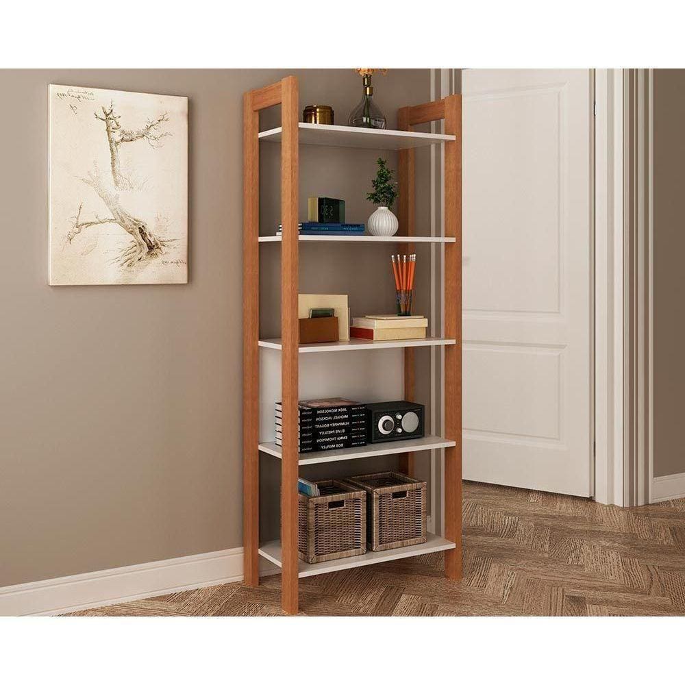 Closet De Casal Az1005 Armário C- 5 Prateleiras Amêndoa-branco - Tecno Mobili