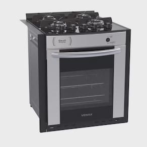 Fogao de Embutir 4 Bocas Gaudi Prisma Vitreo Inox Venax