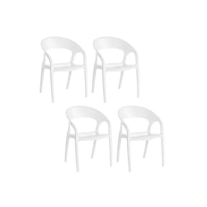Cadeira Sala de Jantar Glass Plus Uz8004 Kit 4 Un Polipropileno Branco