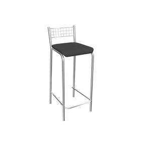 Banqueta Sala De Jantar Gênova 1B705Cr 1 Un Cromado/Courano Preto - Kappesberg