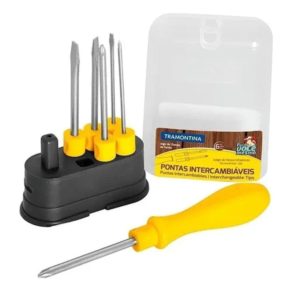kit chave tramontina 6 pçs fenda e philips intercambiaveis
