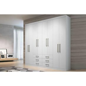 Guarda Roupa Casal 8 Portas E 6 Gavetas Master 8.6 Branco - Santos Andirá