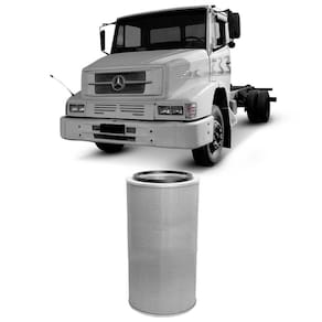 Filtro Ar Mercedes Benz L1214 Om366 90 A 99 Metal Leve