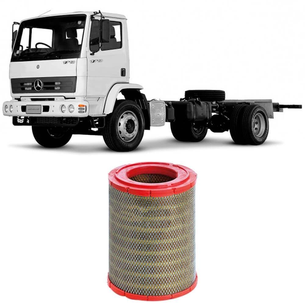 Filtro Ar Mercedes Benz 1718m Om904 2001 A 2004 Metal Leve
