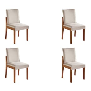 Conjunto 4 Cadeiras de Jantar Mônaco Yescasa Castanho Cinamomo/Bege