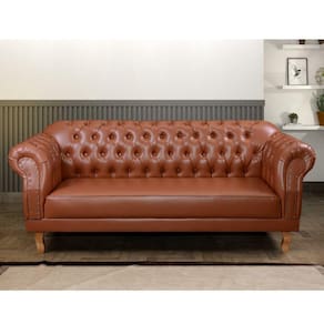 Sofá 3 Lugares Chesterfield Clássico Duque Caramelo
