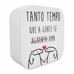Kit Romântico com Conjunto com 2 Canecas Coração + Luminária Box a Gente Se Ama