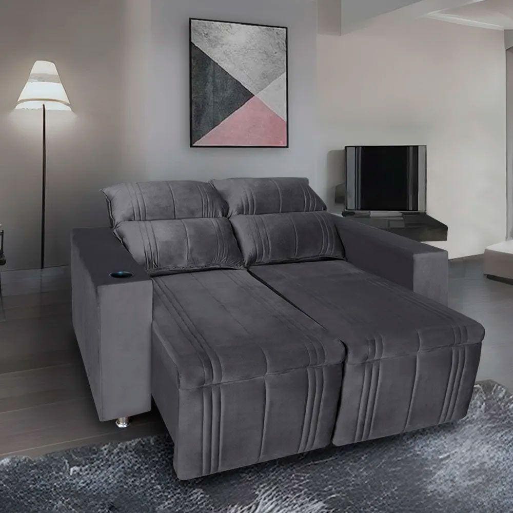 Sofá Retrátil e Reclinável 2 Lugares Madri Suede - Star Confort