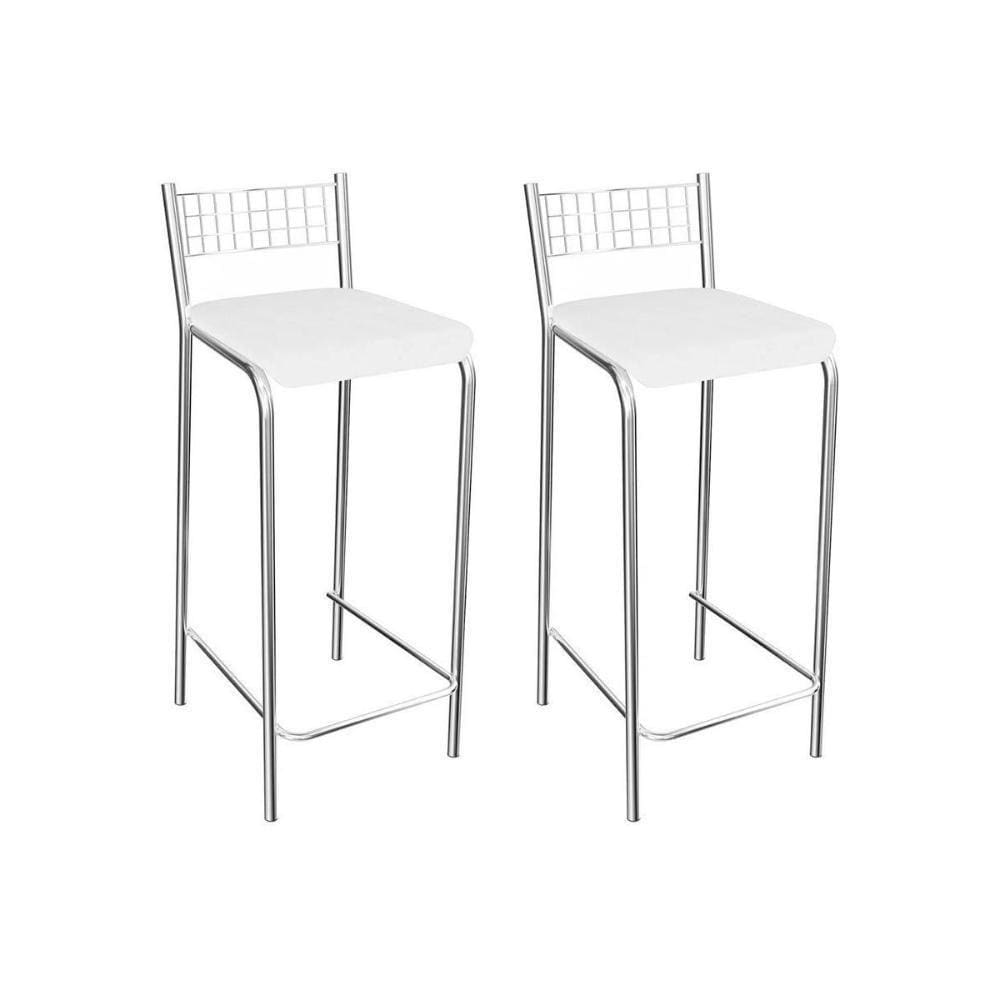 Kit 2 Banqueta De Cozinha Gênova 1b705cr 2 Un Cromado/courano Branco - Kappesberg