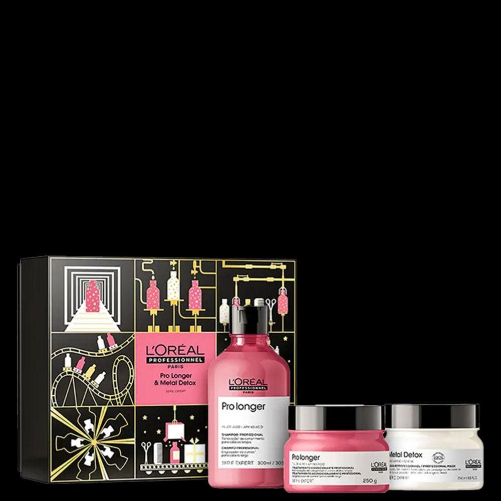 Kit L´Oréal Professionnel Pro Longer Shampoo 300ml + 2 Máscaras 250g (Pro Longer e Metal Detox)