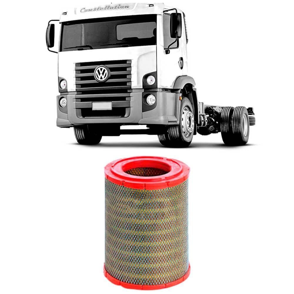 Filtro Ar Volkswagen Constellation Mwm 2007 A 2012 Metal Leve