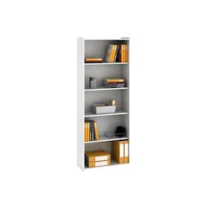 Estante Livreiro De Escritório Esm201 C/ 4 Prateleiras Branco - Movelbento