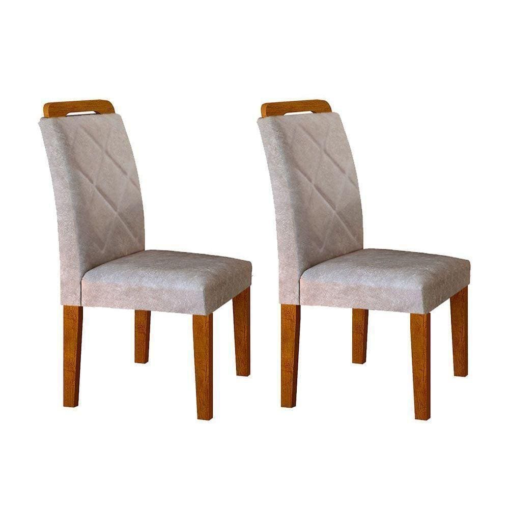 Cadeira Sala De Jantar Melissa Kit 2 Un Imbuia-bege - Rufato