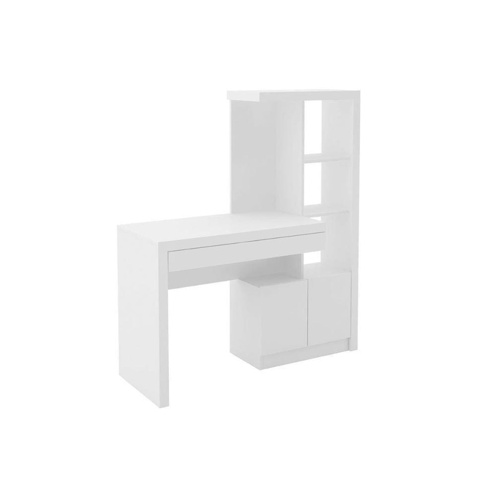 Escrivaninha P/ Escritório Me4143 C/ 2 Portas E 1 Gaveta Branco - Tecno Mobili