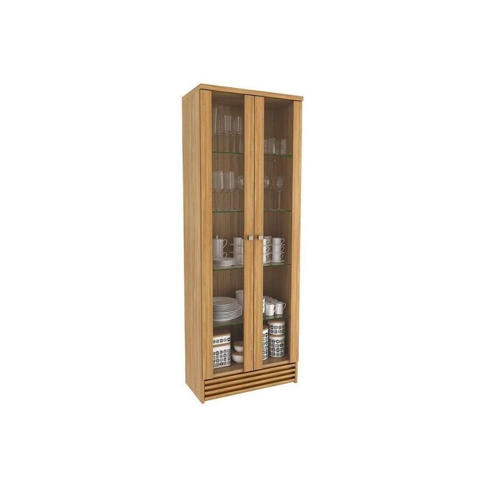 Cristaleira De Cozinha Cr6002 2 Portas C/ Vidro 64cm Natural - Tecno Mobili