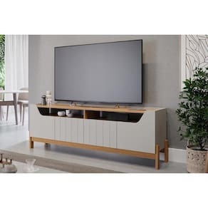 Home Para Tv Moema Até 70" C- 4 Portas E 2 Nichos Off White-nature - Permóbili