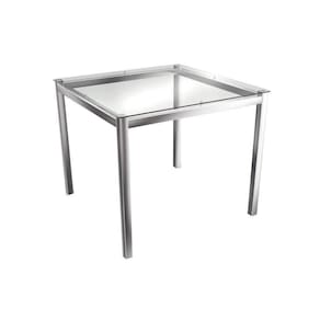 Mesa Para Cozinha Reno M002 + Tampo Vidro 90x90cm Cromado - Kappesberg