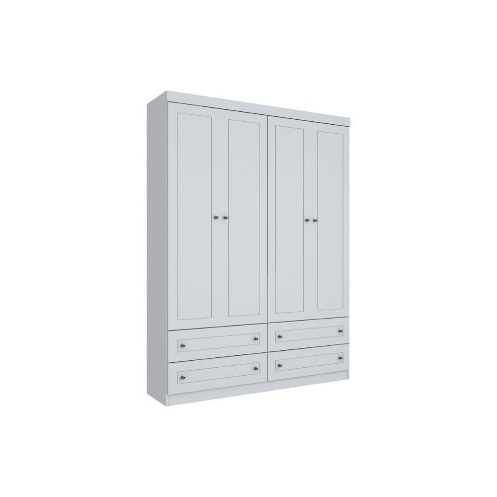 Guarda Roupa 4 Portas E 4 Gavetas Americano Branco - Henn