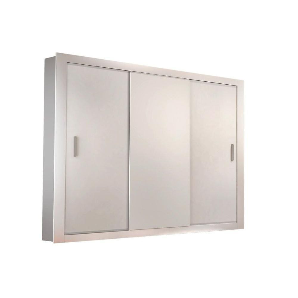 Guarda Roupa Casal 3 Portas De Correr E 4 Gavetas Veneza Branco - Rufato