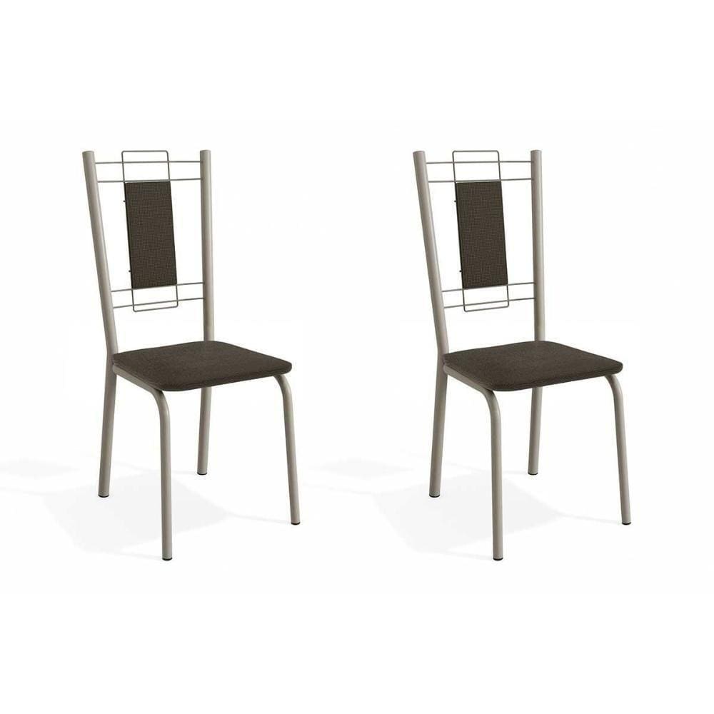 Cadeira Sala de Jantar Florença 2C005Nk Kit Níquel Courano Marrom