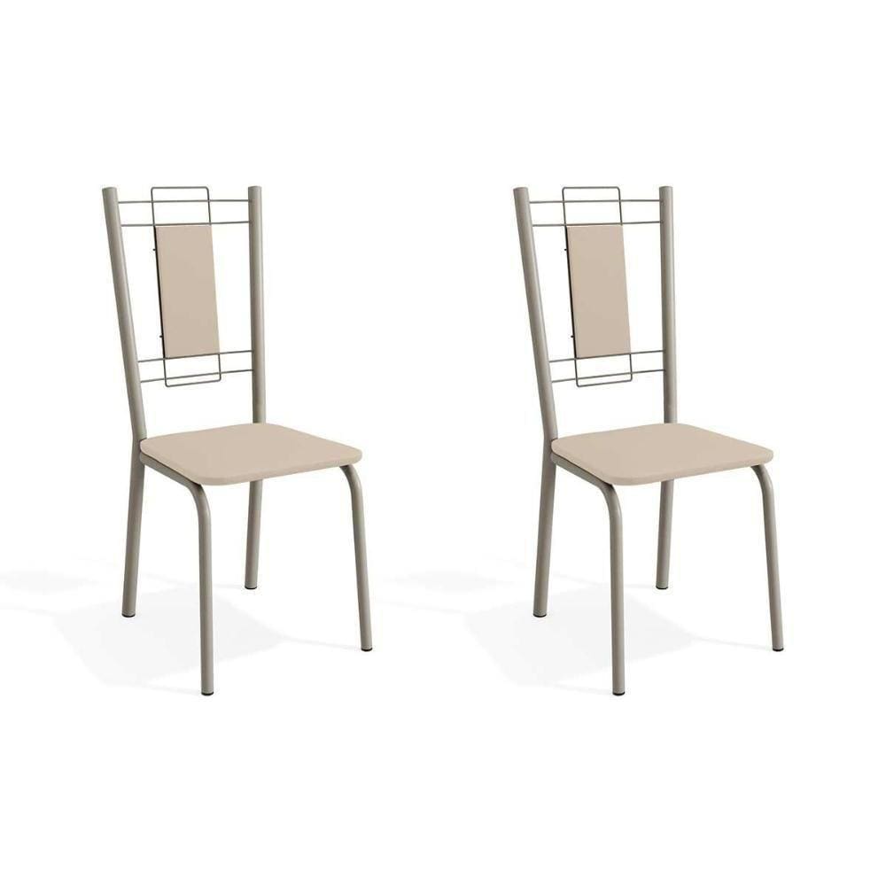 Cadeira Sala de Jantar Florença 2C005Nk Kit Níquel Courano Nude