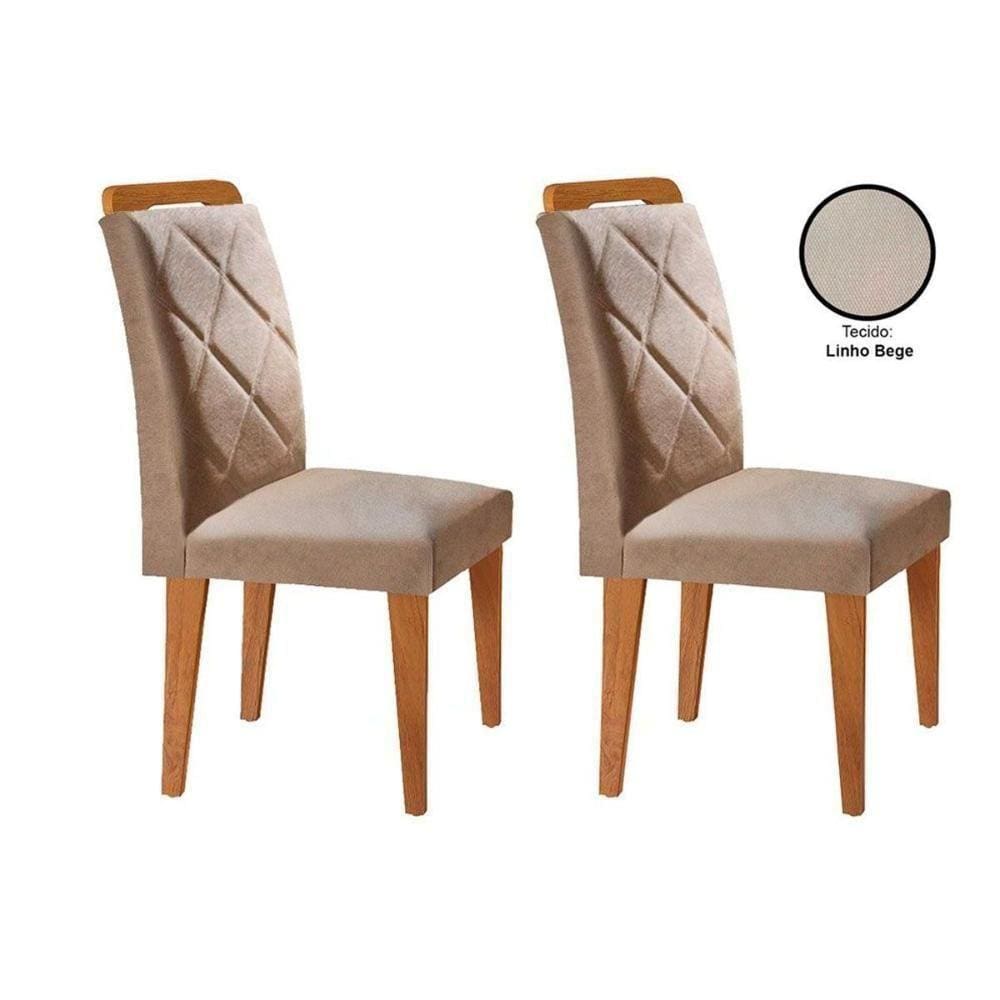 Cadeira Sala De Jantar Melissa Kit 2 Un Imbuia-bege Turim - Rufato