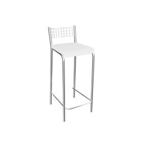 Banqueta Sala De Jantar Gênova 1B705Cr 1 Un Cromado/Courano Branco - Kappesberg