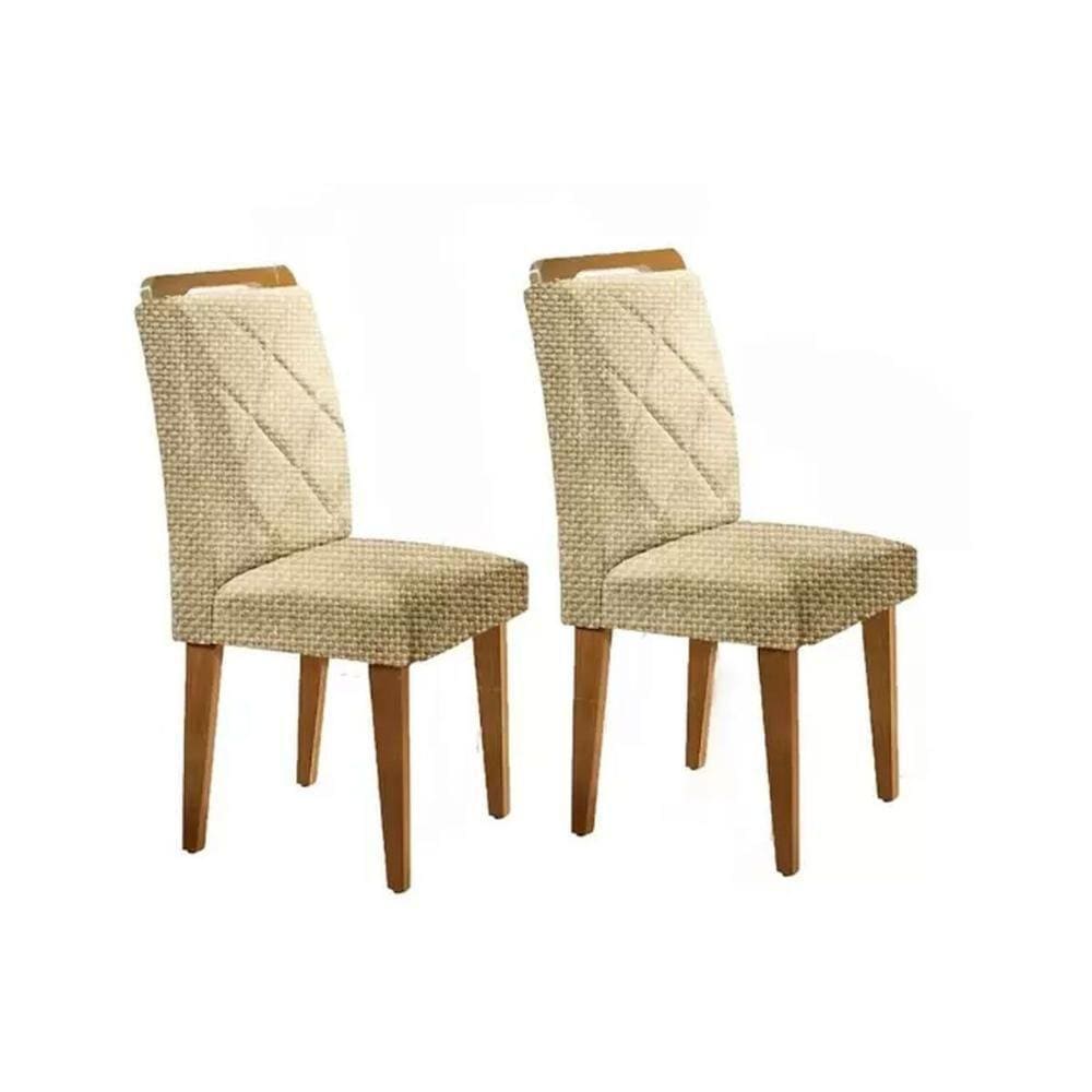 Cadeira Sala de Jantar Melissa Kit Imbuia Linho Turim