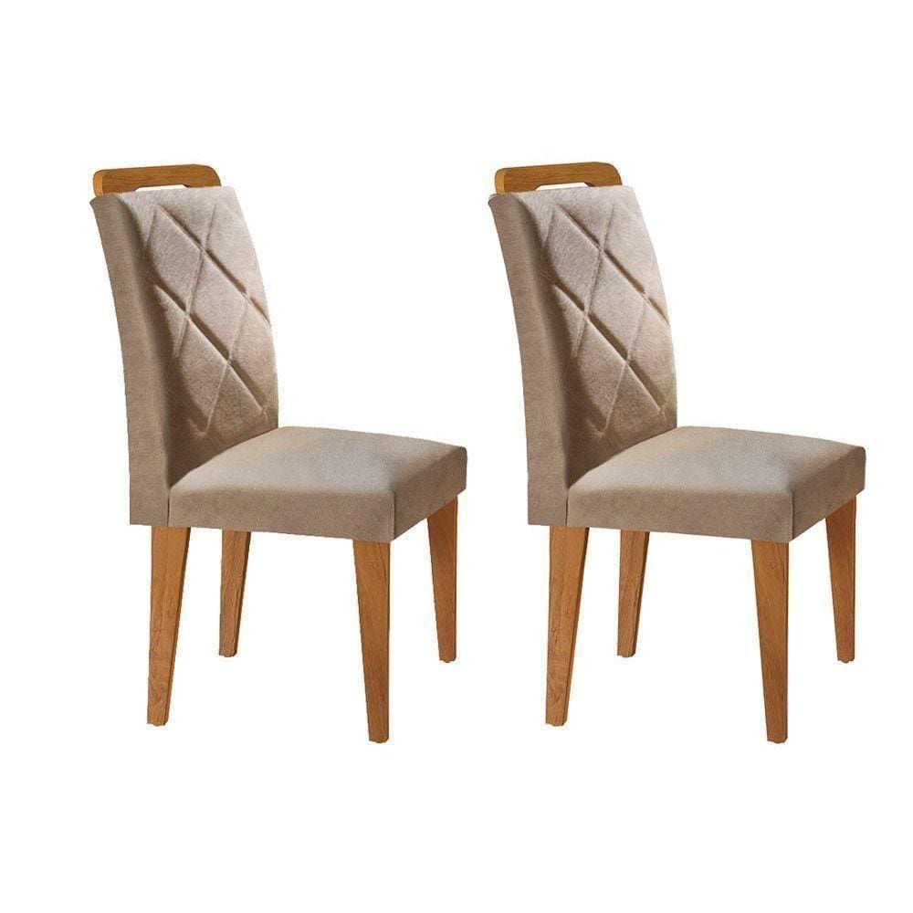 Cadeira Sala De Jantar Melissa Kit 2 Un Imbuia-capuccino Chocolate - Rufato